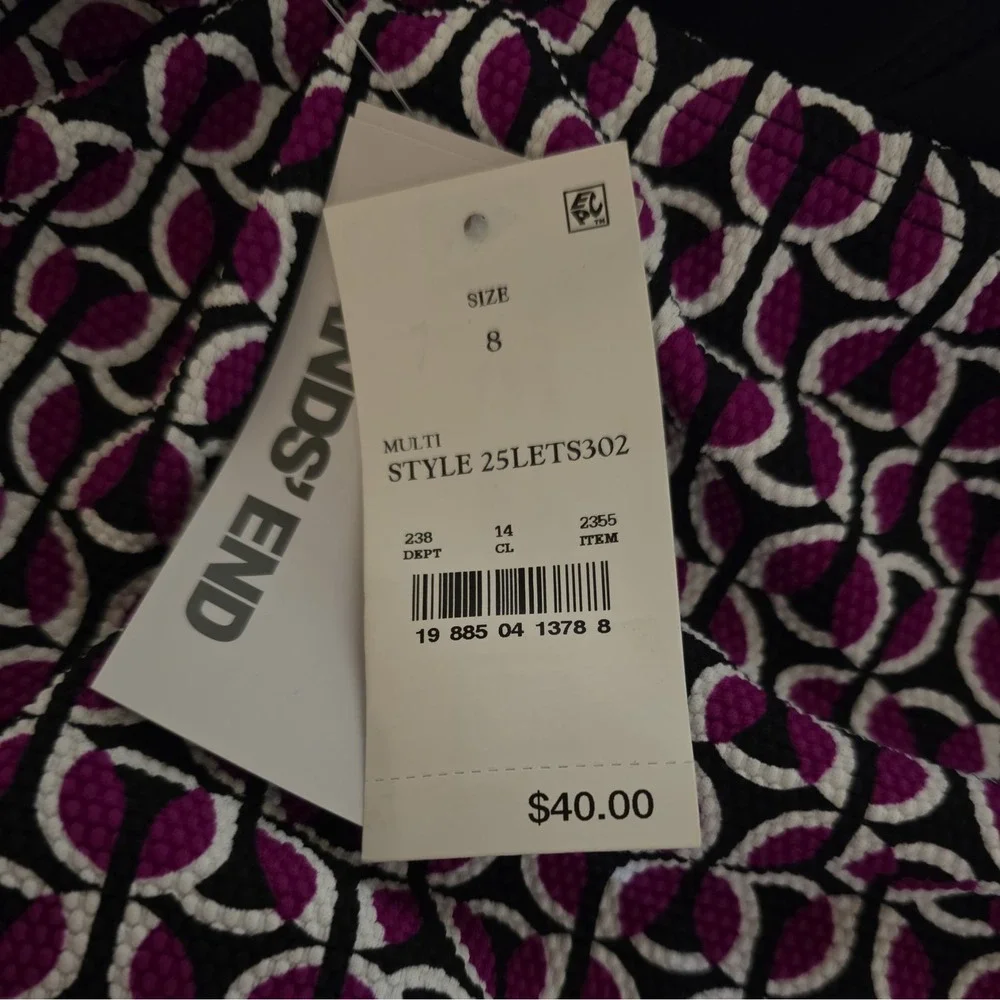 Lands' End Women's geometric print tankini Size 8  New With Tags (316)